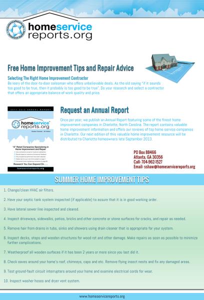 reports,homeservice-Charlotte Window Companies