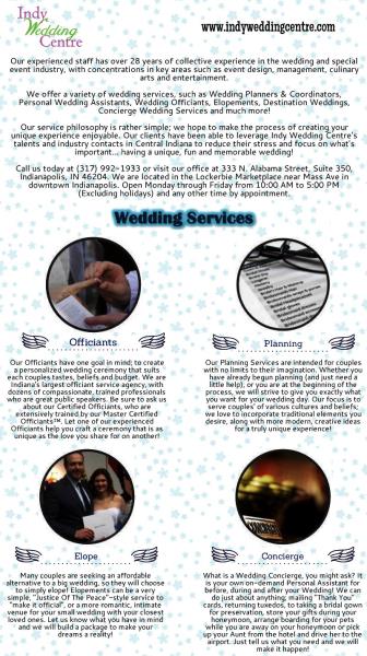 Personalized Wedding Services in Indianapolis